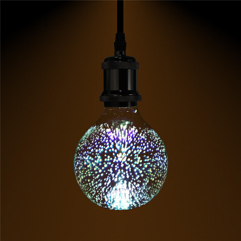 3D Fireworks E27 G80 LED Retro Edison Decorative Light Lamp Bulb AC85-265V