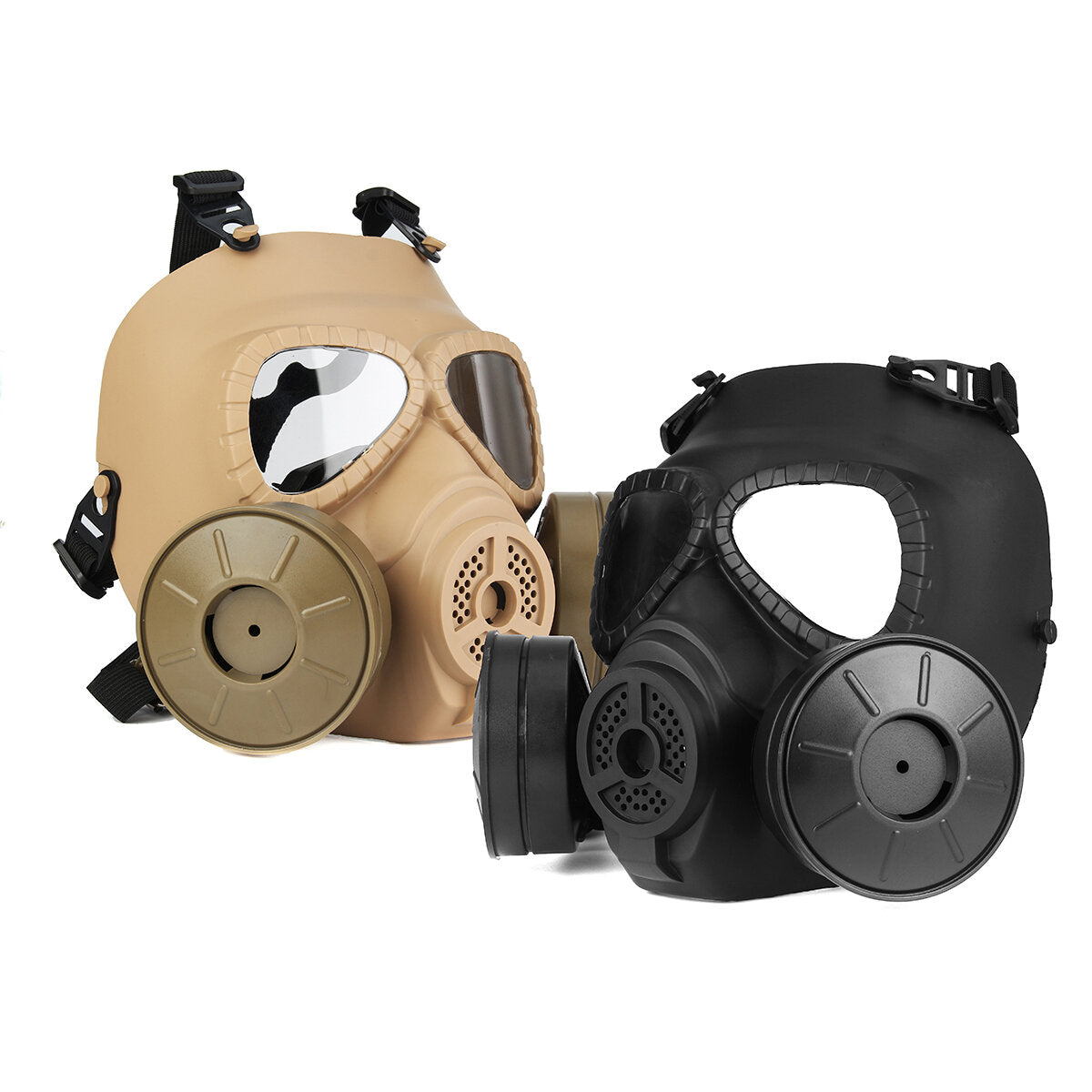 Breathable Gas Mask Double Filter Fan CS Edition Perspiration Dust Face Guard