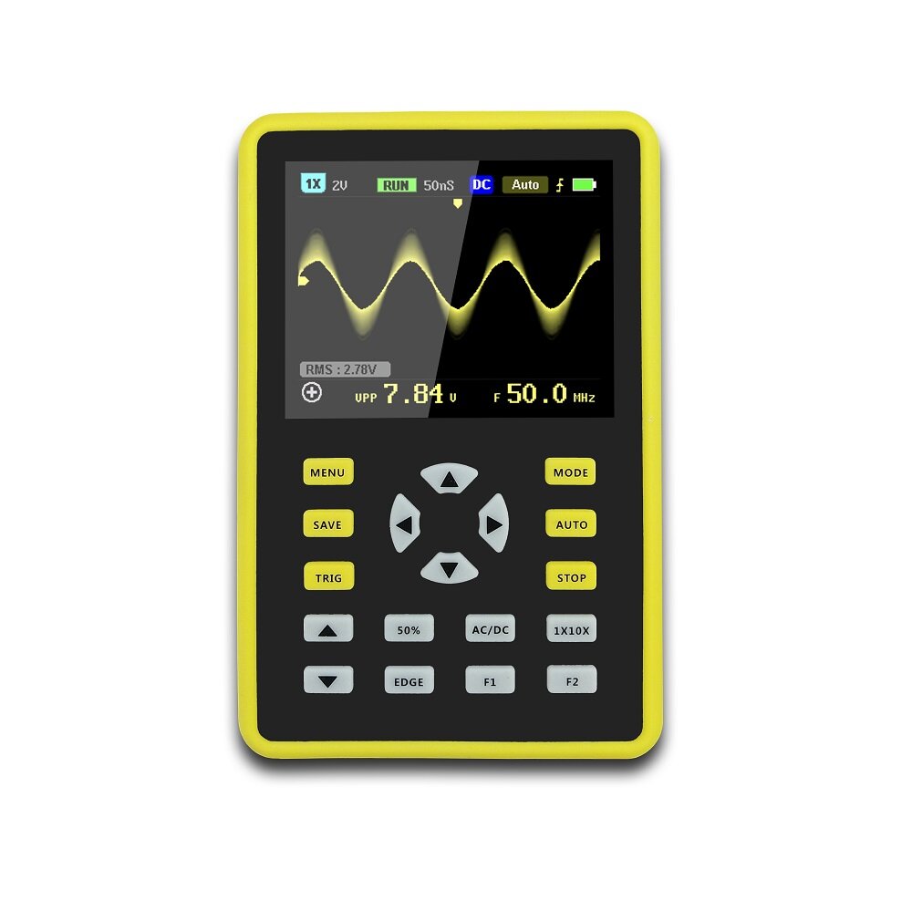 Digital 2.4'' TFT Oscilloscope: 500MS/s Sampling, 100MHz Bandwidth, Waveform Storage & 3000mAh Battery