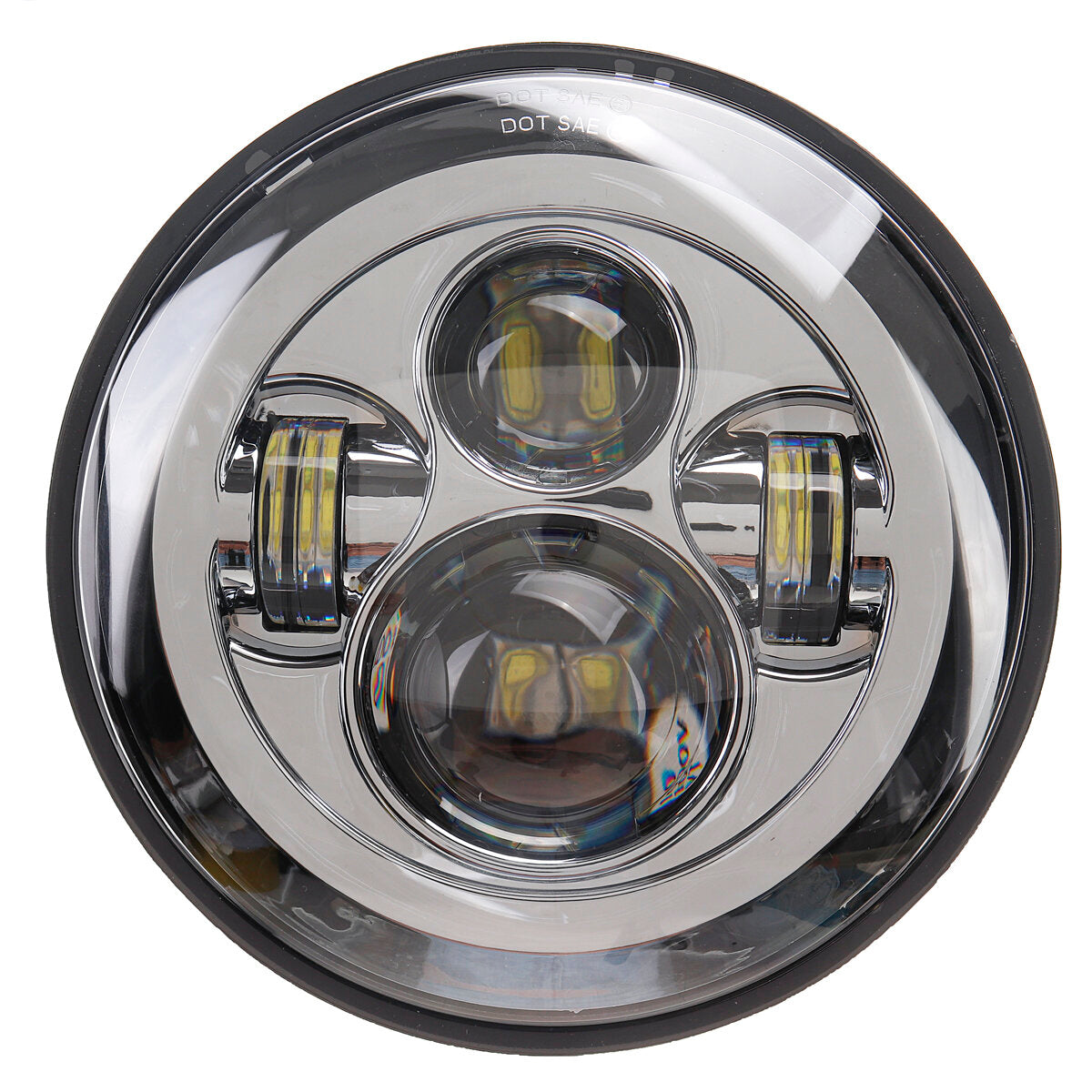 7 inch LED Projector Headlight with 4.5 inch Auxiliary Passing Lights For Harley Touring Chrome