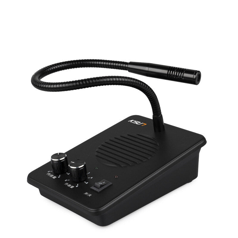 8W Window Intercom Bank Walkie Talkie Speaker Dual Way Microphone 400-470 MHz Wireless Transceiver