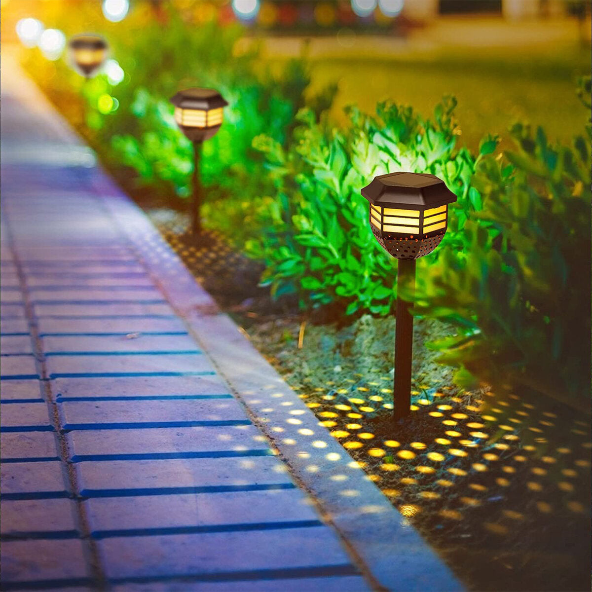 2/4/8pcs Solar Lawn Lights Landscape Garden Villa Decor Lamps LED Ground Lights Plugged