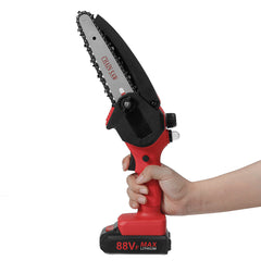 88VF 6 Inch Rechargable Digital Display Indicator Battery Chain Saw Wood Work Cutter Tool