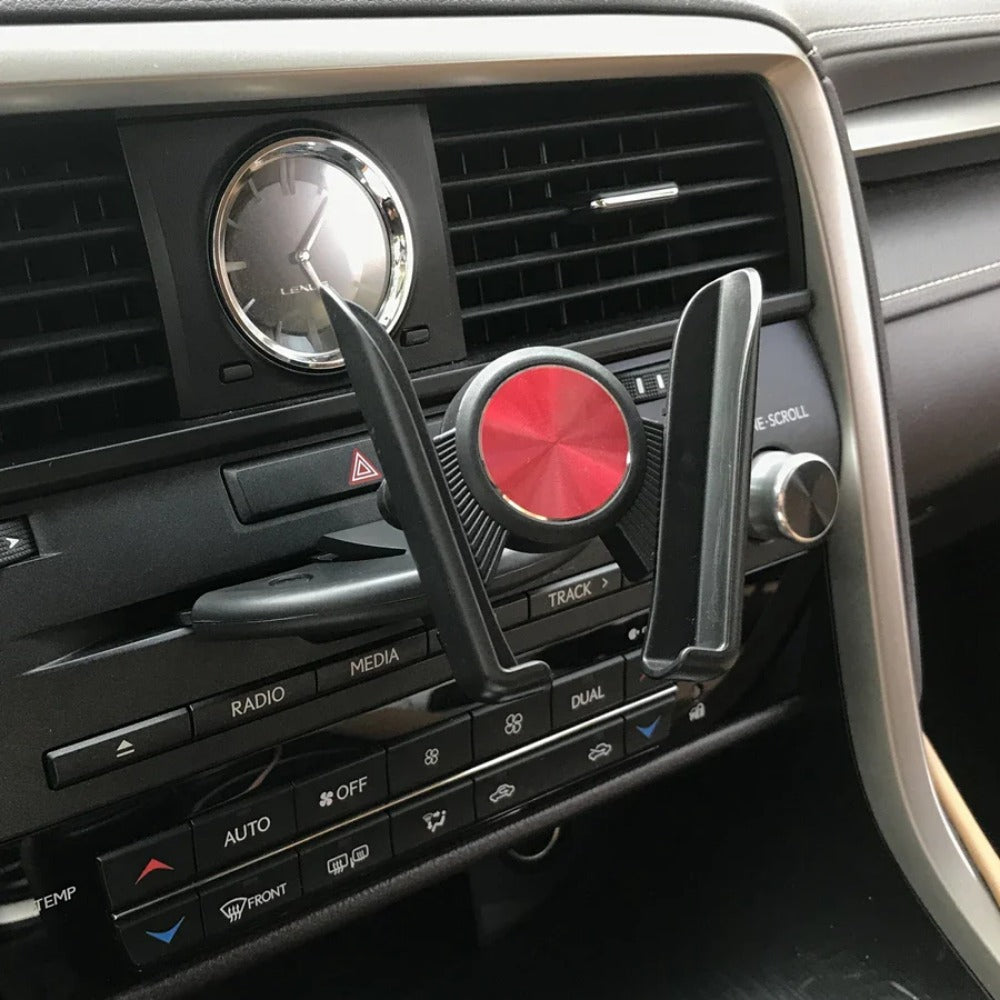 Universal CD Slot Gravity Car Holder - Premium ABS, One-Hand Operation, Super Strong, Silver, Fits All Mobile Phones