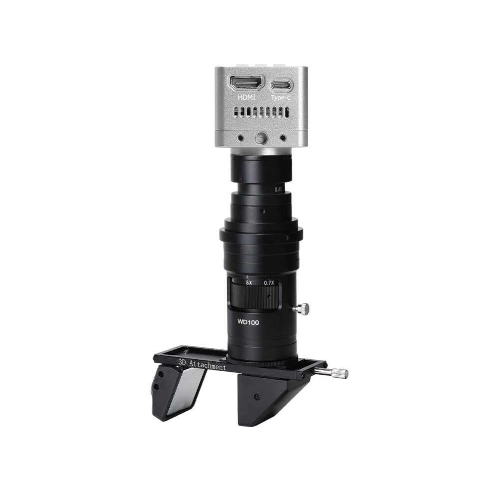 Real 4K UHD 3D Microscope Camera 7- 200X Parfocal Lens Industrial Electronic Digital Microscope for Phone Repair PCB Soldering