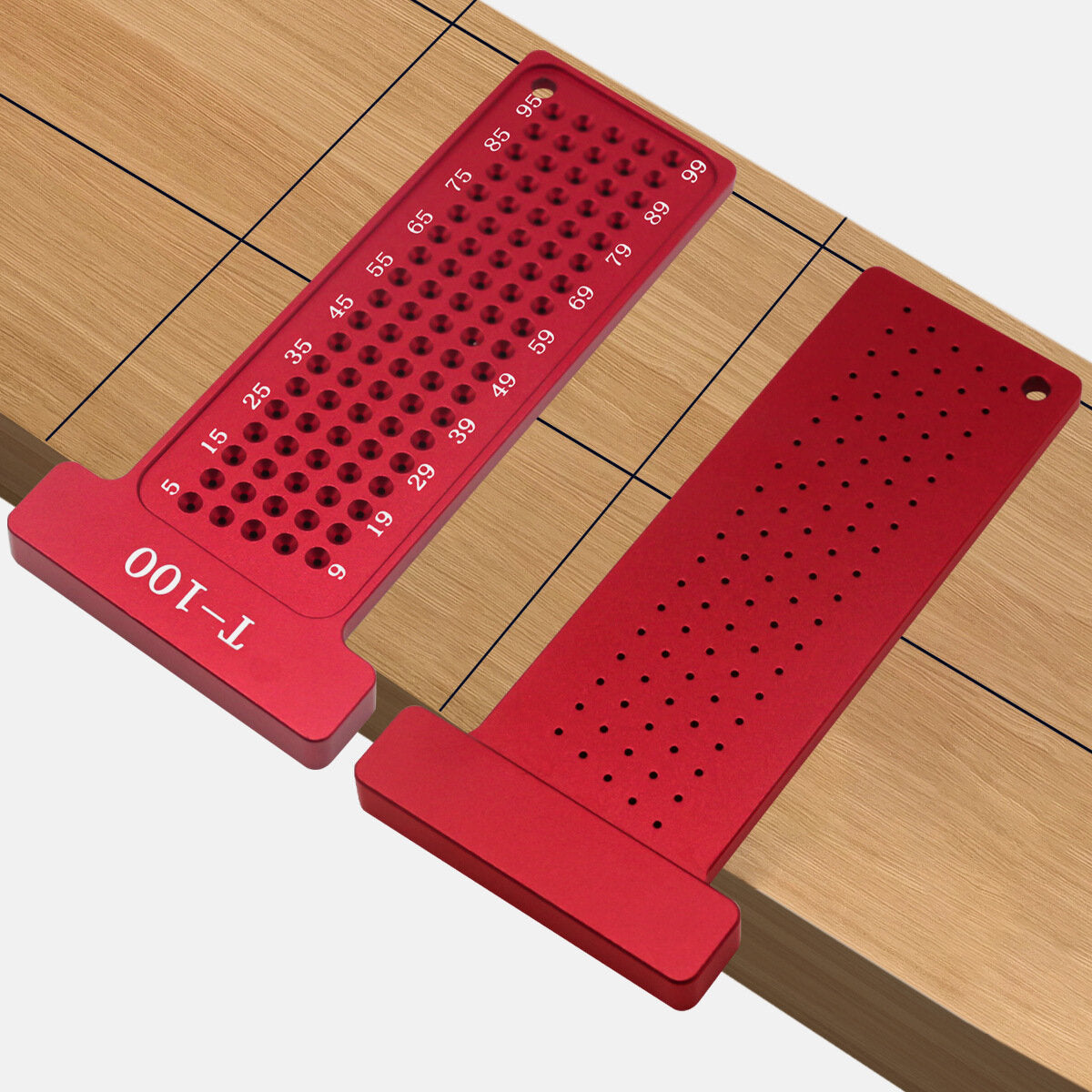 T-100MM CNC Machined Aluminum Woodworking Scriber Ruler - Metric/Imperial, Compact, Versatile Design, 0-100mm/0-4in