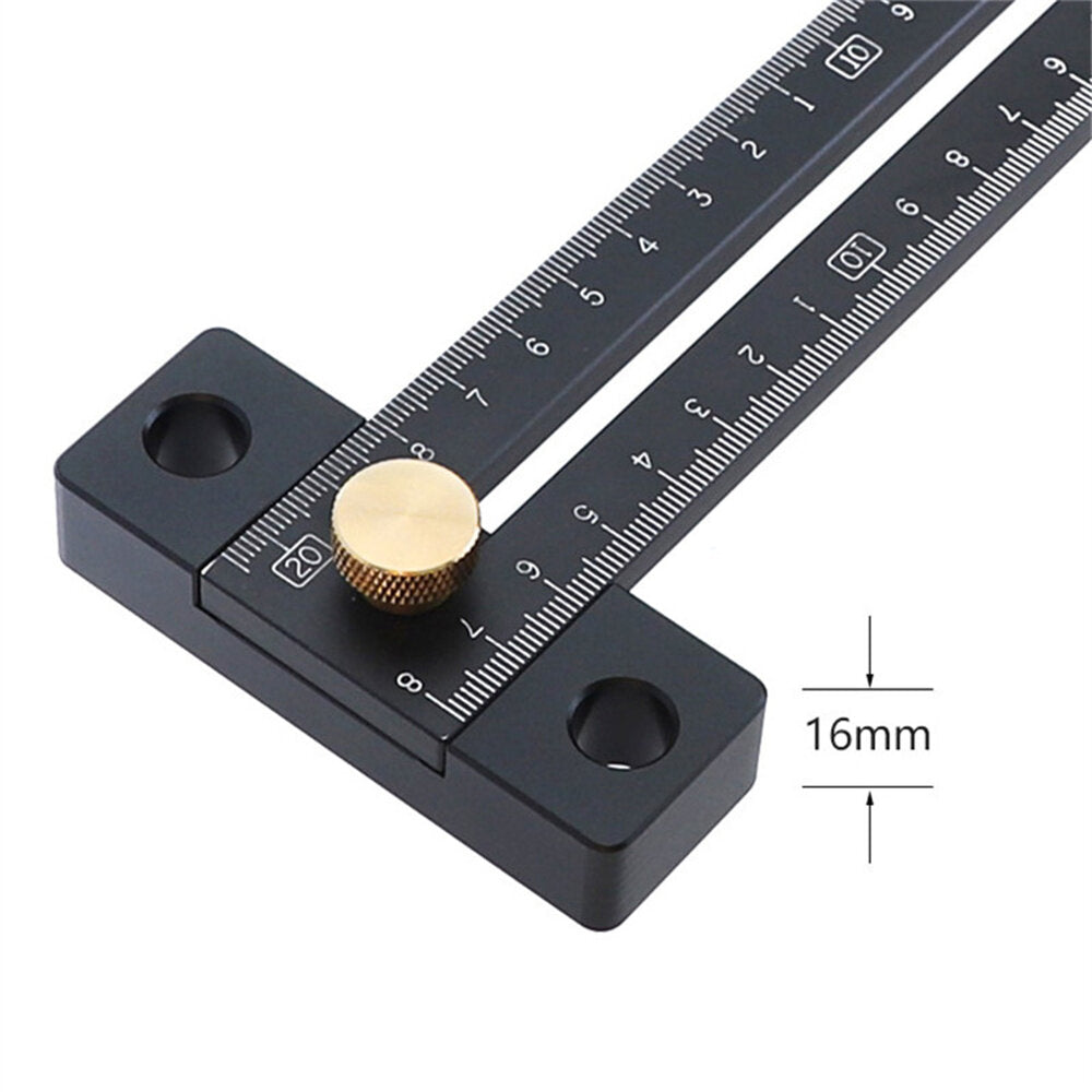 Aluminum Alloy Metric Line Scribe Ruler - 180/280mm T-Ruler for Woodworking Marking and Positioning