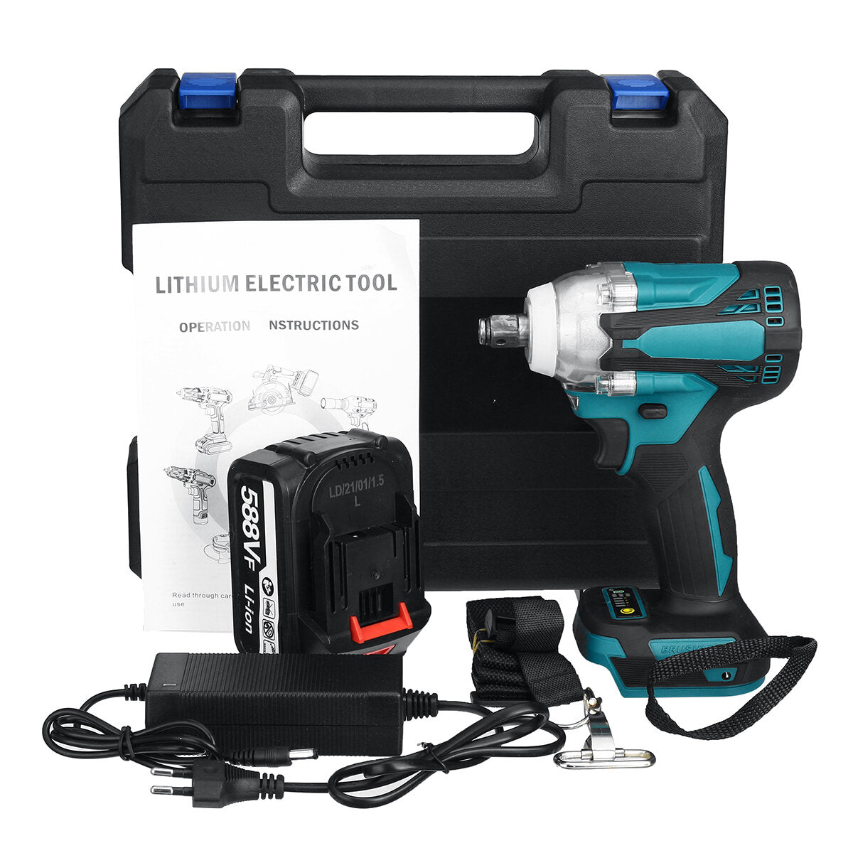 4 Speed Cordless Electric Impact Wrench 4000rpm Brushless Rechargeable Torque Wrench Socket Power Tool 1/2 x588VF Battery suit for Makita