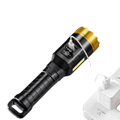 LED+COB 500m Long Range Strong ABS Housing Flashlight With COB Side Light Type-C USB Rechargeable Portable LED Torch Lamp Powerful Spotlight