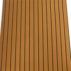 240cmx90cmx5mm Gold With Black Lines Marine Flooring Faux Teak EVA Foam Boat Decking Sheet