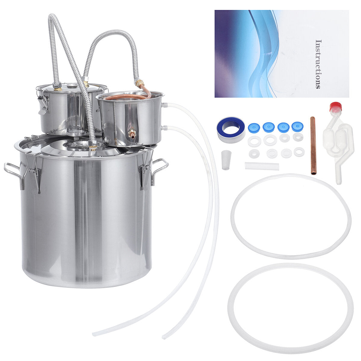 12L/20L/30L Home Alcohol Distiller Brewing Kit Moonshine Still Stainless Boiler
