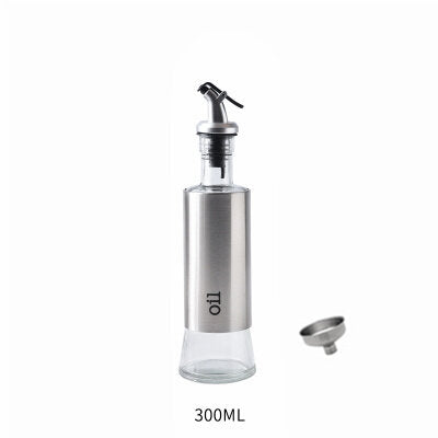 300ML Olive Oil Dispenser Bottles with Funnel Stainless Steel Oil Pourer Dispensing Bottles Oil Vinegar Sauce Bottle