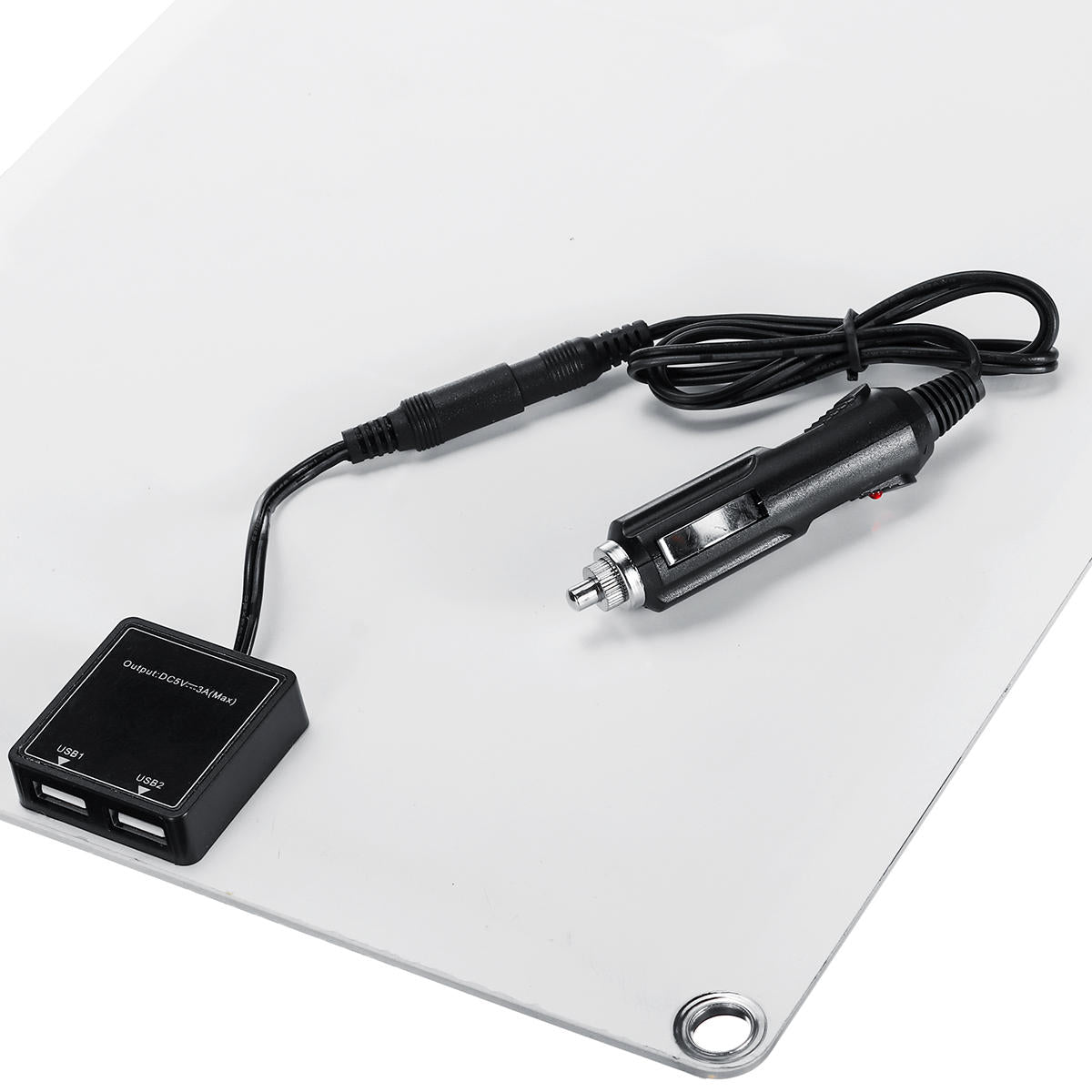 30W 18V Monocrystalline Solar Panel Dual 12V/5V DC USB Charger Kit with 10A Solar Controller & Cables