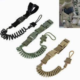 Coil Sling Rope Lanyard Molle Elastic Hunt Pistol Tool Belt Backpack Airsoft Gun Handgun Shooting Military Bag Spring Strap