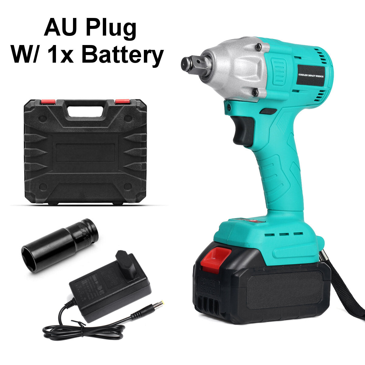 520N.M Cordless Electric Wrench EU/US/AU Plug Power Wrench With Li-ion Battery W/Sleeve Also For Makita Battery