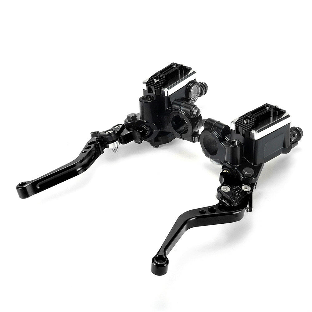 7/8" Motorcycle Master Cylinder Hydraulic Brake Pump Clutch Handlebar Lever Reservoir Set
