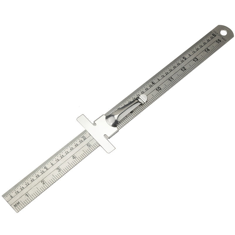6 Inch/15 Cm Stainless Steel Retractable Clip Ruler with Metric & Imperial