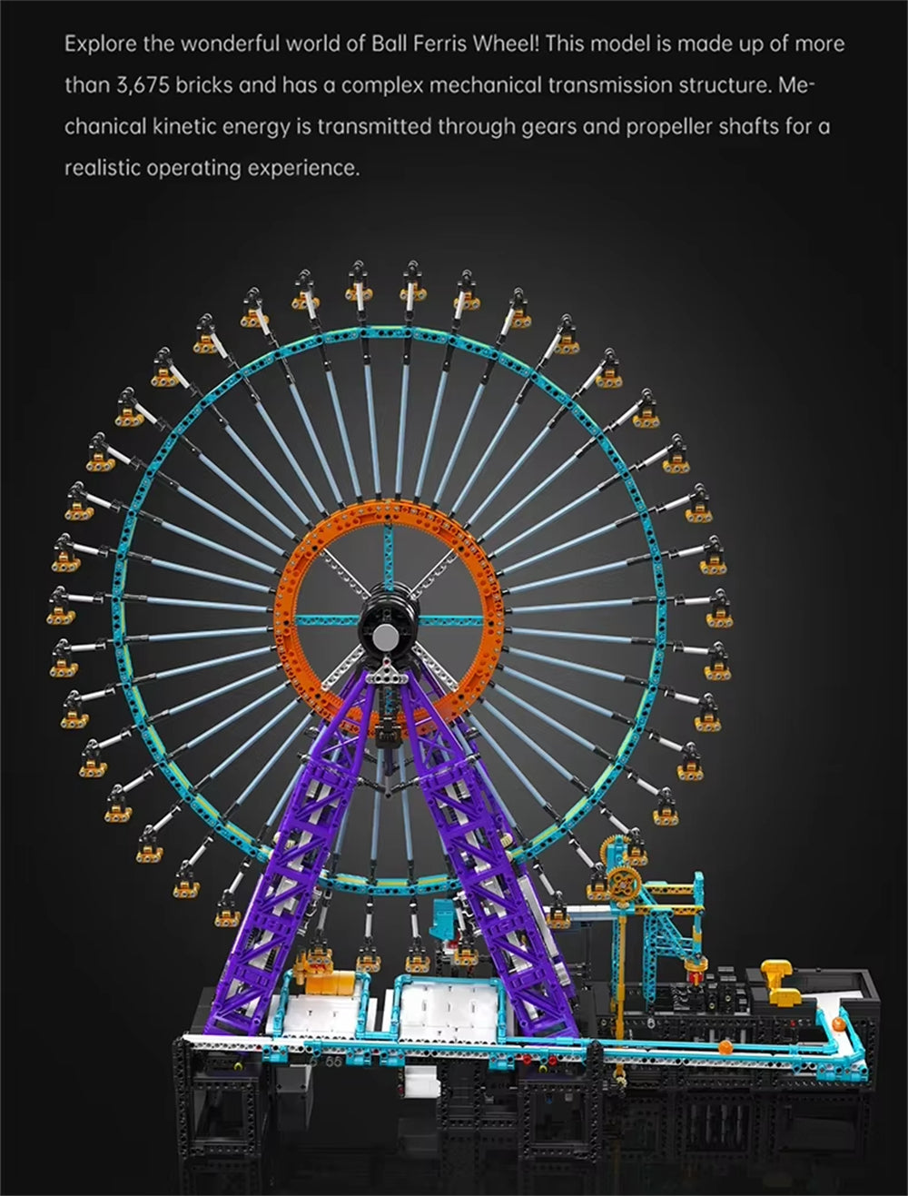 The Motorized Ball Ferris Wheel Building Block Brick Assembly Kit Kids Christmas Gift Toys