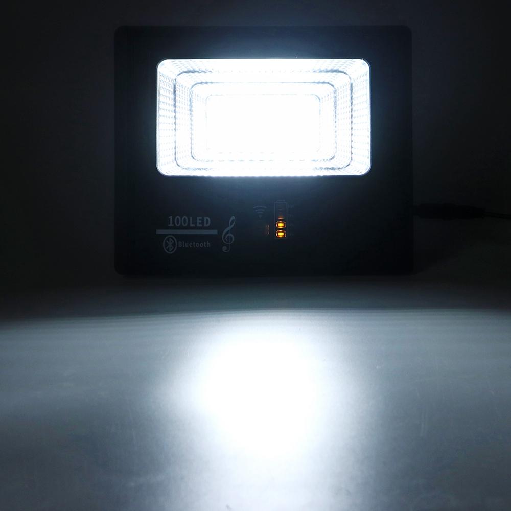 Bright Solar Powered 100 LED Flood Security Light Dimmable with Remote Controller for Garden Wall Outdoor