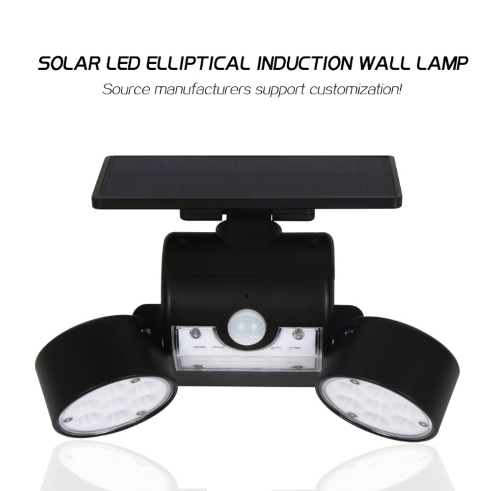 Solar Power 30 LED Rotatable Dual Head PIR Motion Sensor Wall Light Waterproof Outdoor Security Lamp