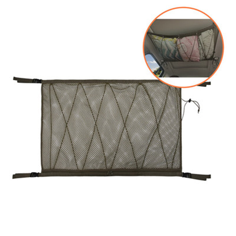 Car Ceiling Storage Net Pocket Universal Car Roof Interior Cargo Net Bag with Zipper Car Trunk Storage