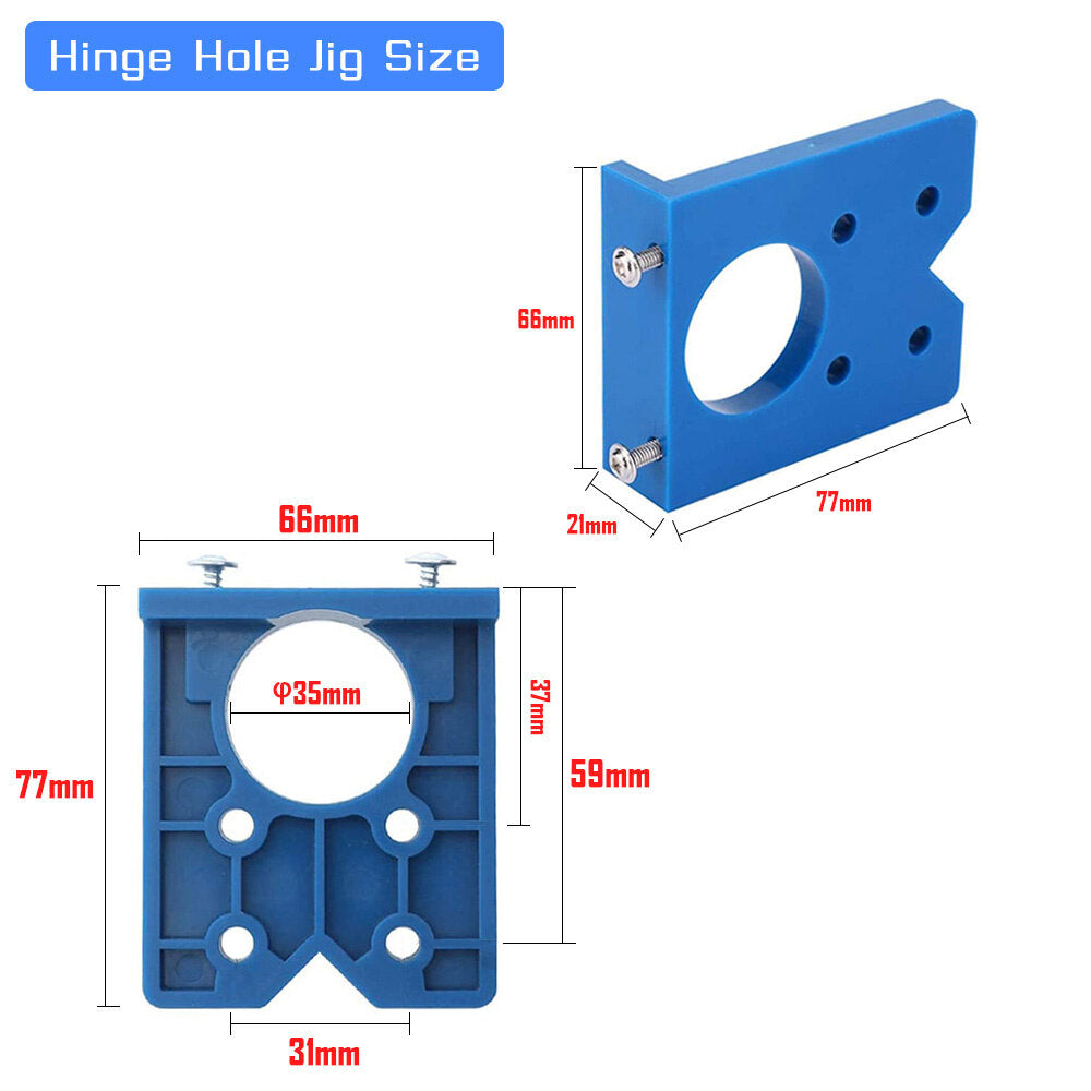 35mm Hinge Drilling Jig Set - Precision Woodworking Tool for Accurate Hole Positioning & Easy Use