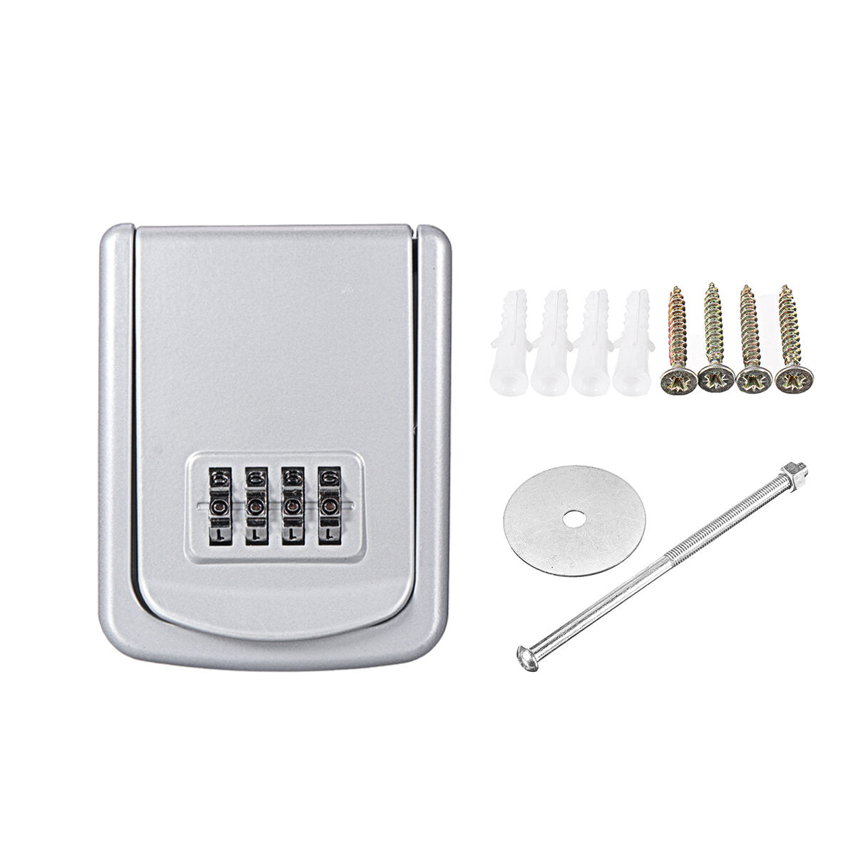 4 Digit Wall Mountable Combination Lock Key Storage Safe Security Money Box Bank