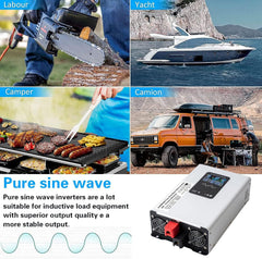GreenZech VR Inverter | 10000W 12000W Peak | 5000W 6000W Rated | 12V to 96V DC to 220V AC Pure Sine Wave Station