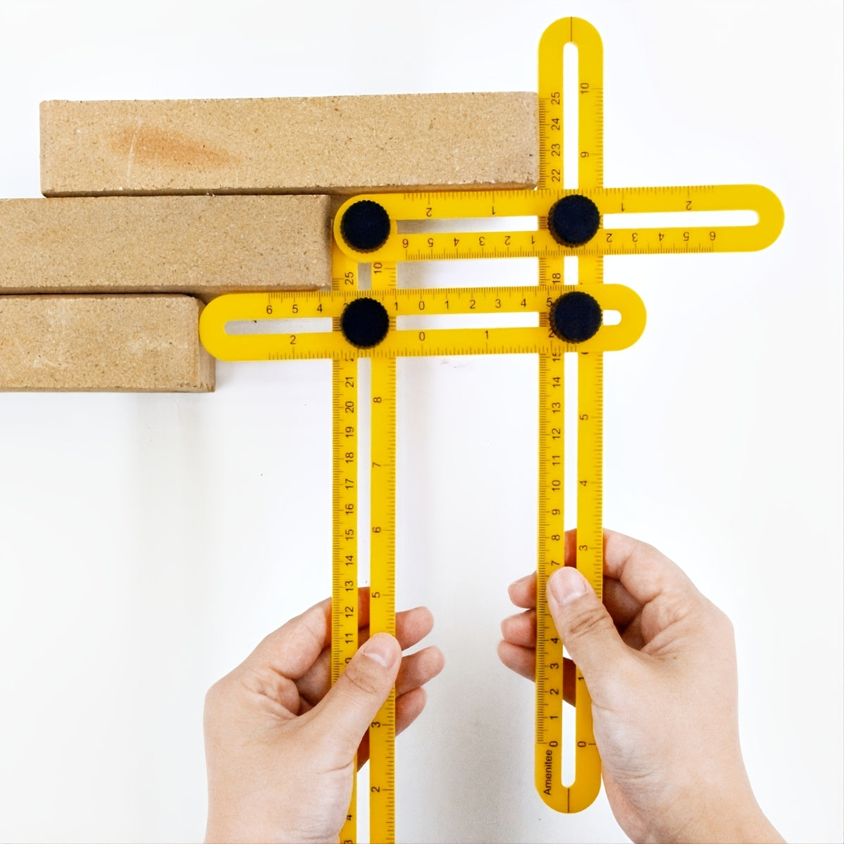 1pc Multifunctional Industrial Angle Measurement Foldable Four-fold Ruler 31cm*17.5cm