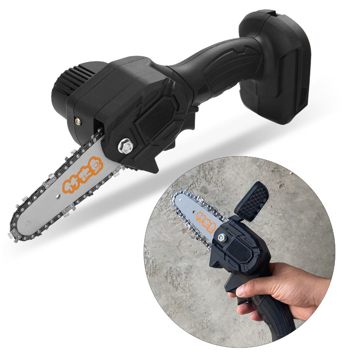 24V Cordless Electric Chainsaw 4 Inch Portable Chain Saw Woodworking Cutting Tool