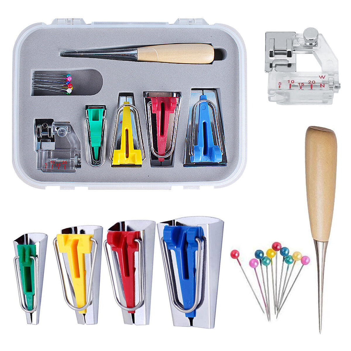 Sewing Tape Maker Kits 4 Sizes 6MM 12MM 18MM 25MM Household DIY Fabric Patchwork Sewing Accessories