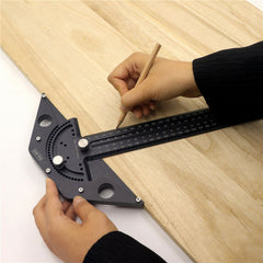 600mm Aluminum Alloy Woodworking Scriber Gauge T Square with Adjustable Angle and Accurate Scale