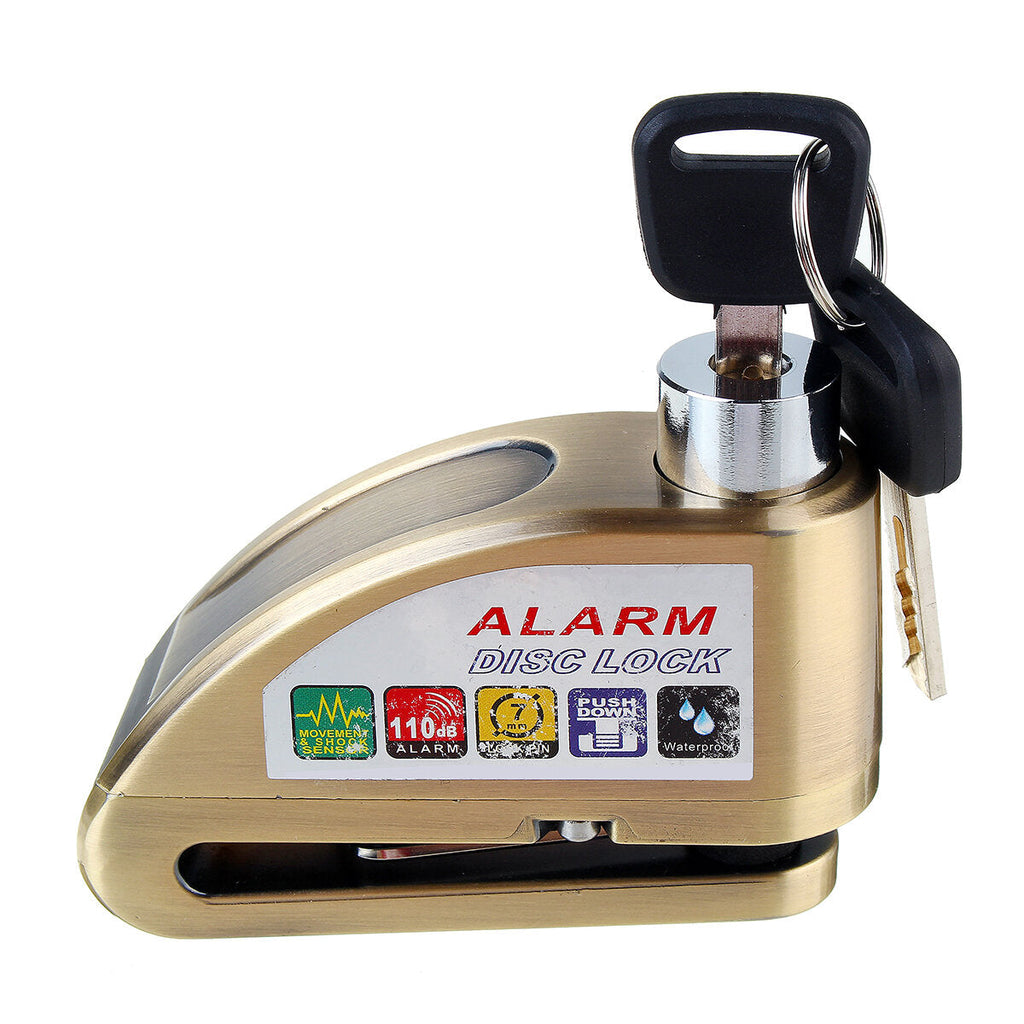 110DB Motorcycle Lock Alarm Disc Wheel Brake Pouch Lock Alarm Kit Bike Scooter Security Anti-theft 2 Keys
