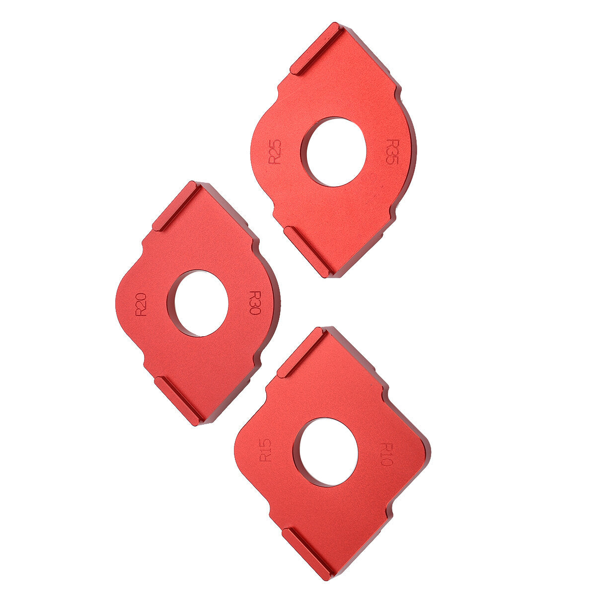 R Arc Template 3-Piece Set - Aluminum Alloy, Accurate Scale, Easy Operation for Wooden Board Trimming, R10-R35