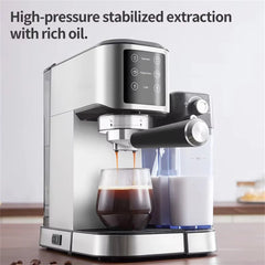 20Bar Semi-Automatic Coffee Machine with Auto Milk Frother One-Touch Operation for Espresso Cappuccino Latte