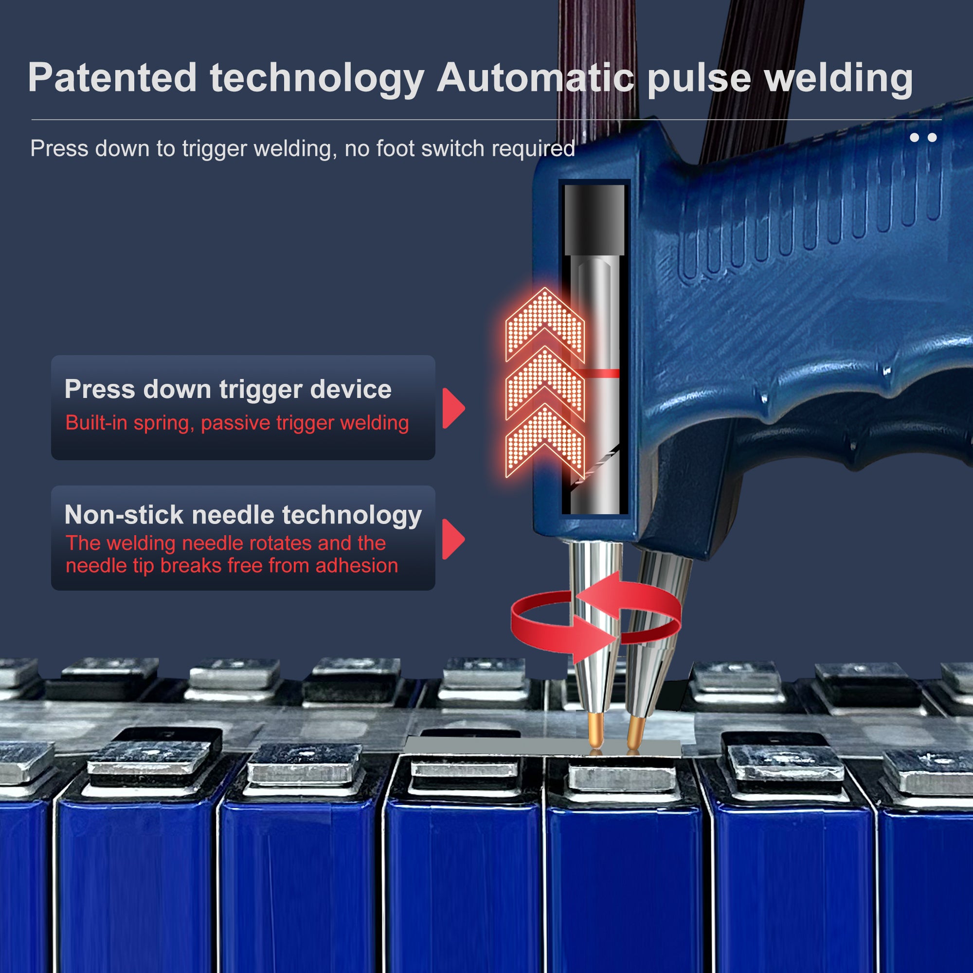 Dual-Mode Spot Welding Tool for Nickel-to-Nickel & Pure Nickel, High-Energy Double Pulse & Ultra-Low Internal Resistance