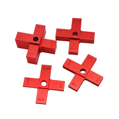Cross Height Measuring Rule Set - 4PCS Red Anodized Aluminum, Durable & Portable for Accurate Woodworking Measurements