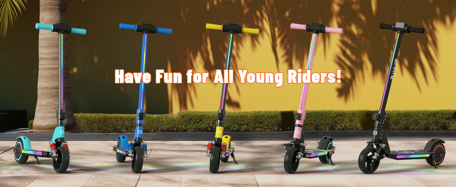 Kids Electric Scooter, 21.6V 2.5Ah, 130W Motor, Max Speed 14KM/H, 6.5in Folding Electric Scooter, 5-8KM Range, Max Load 70Kg Children Electric Scooter