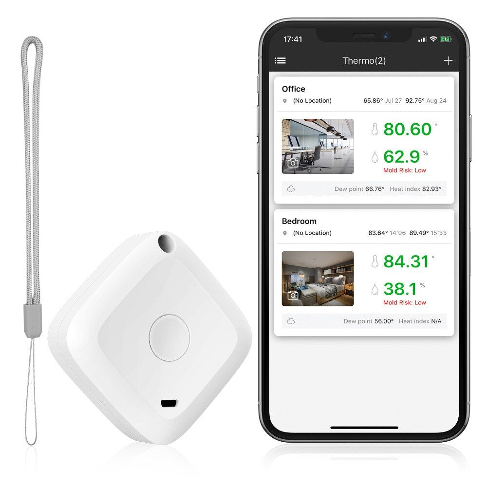 Wireless Thermometer Hygrometer Sensor Data Logger Digital C/F Indoor Outdoor Bluetooth Temperature Humidity Meter Alarm