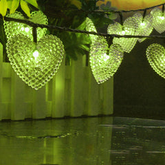 Gardening 4.8M 20LED Solar Panel Light Heart Holiday Christmas Wedding Decoration