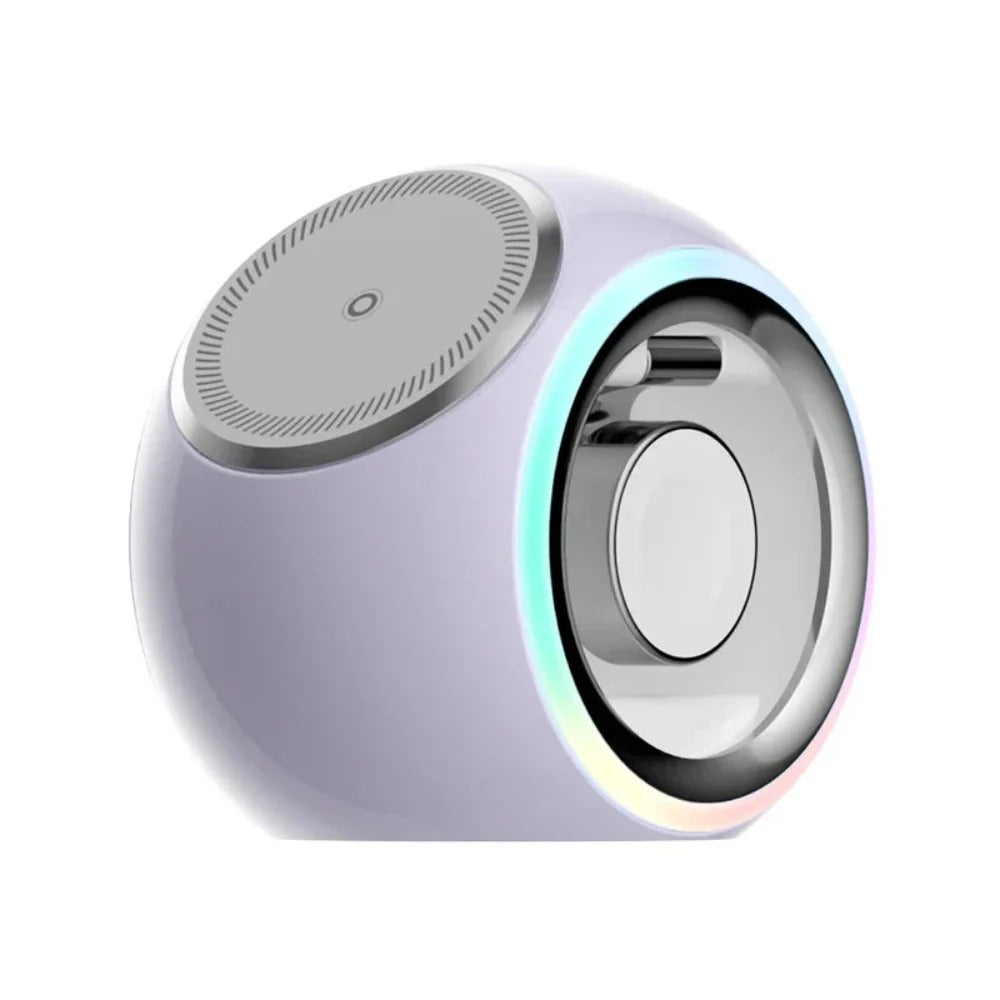3-in-1 Wireless Charger for Phone, AirPods & Apple Watch - Capsule with 360° Rotation & Colorful Lighting, Safe Charging
