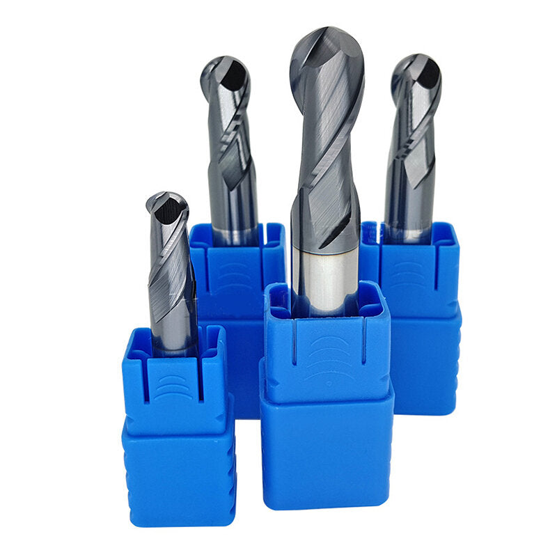 R0.5-R6mm Ball Nose 2 Flute Tungsten Carbide End Mill Cutter TiAlN Coating End Milling Cutter