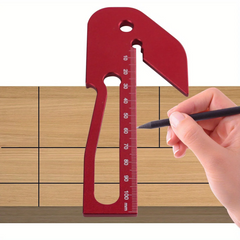 Accurate Center Finder & Dual-Angle Scribe Tool - Premium Aluminum Alloy, Compact Design for Woodworking Projects