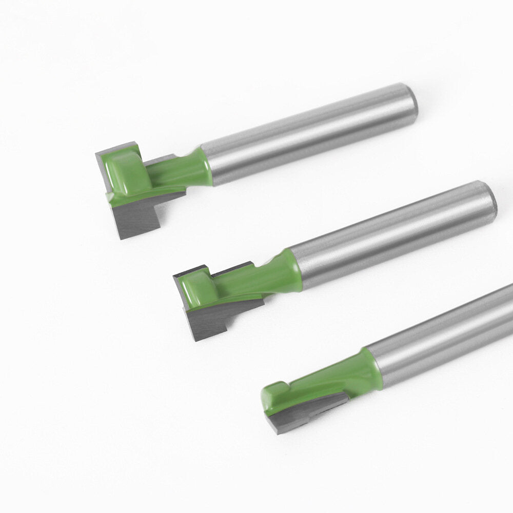 6mm 1/4" Shank T-Track Slotting & T-Slot Keyhole Cutter Router Bit Steel Handle 5/16" 3/8" 1/2" Length Cutter For Wood