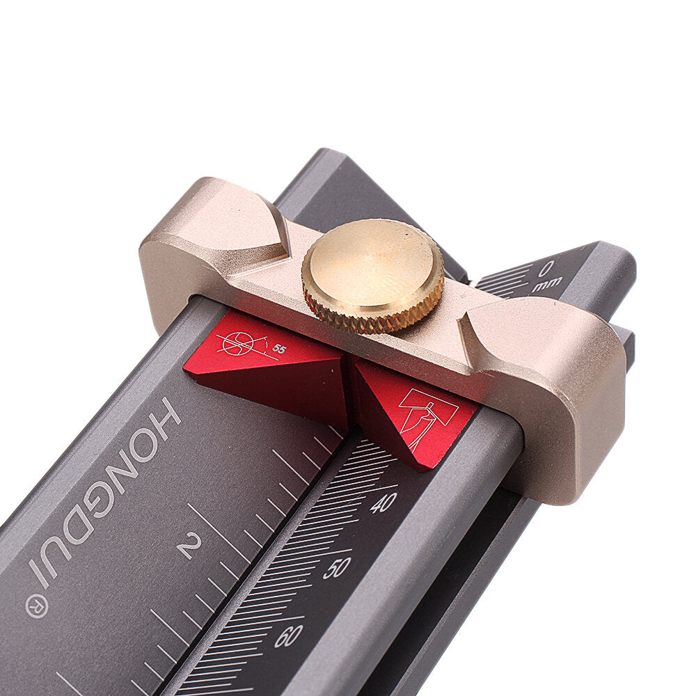 3-in-1 Multifunction Measuring Gauge for Drill Depth, Angle & Table Saw Height - Aluminum Alloy, Metric & Inch Scale