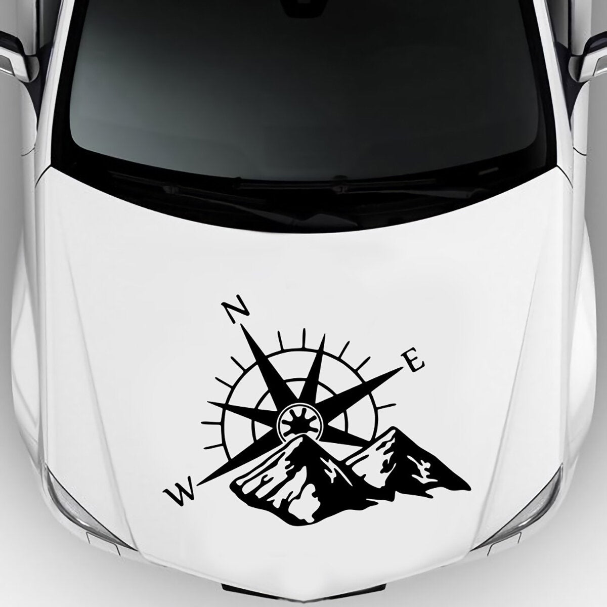 Car Sticker Decal Compass & Mountain 60x45cm For Camper Van Motorhome Car