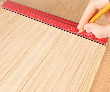 V-Shaped Woodworking Measuring Ruler Set - 3 Sizes (6IN, 8IN, 12IN), Durable Aluminum Alloy, Dual-Sided, CNC Precision