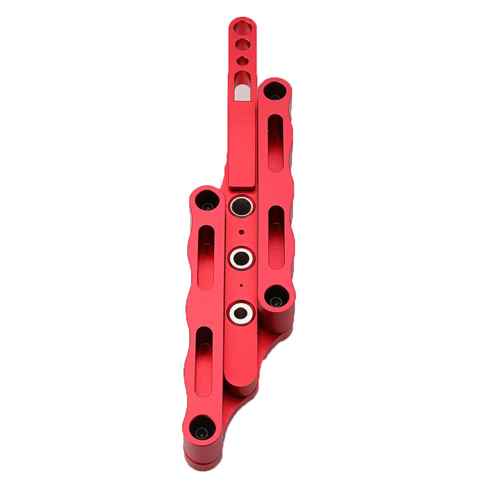 Self-Centering Doweling Jig for Woodworking, 6/8/10mm Drilling Tools, Durable Aluminum & Steel, Adjustable Stop