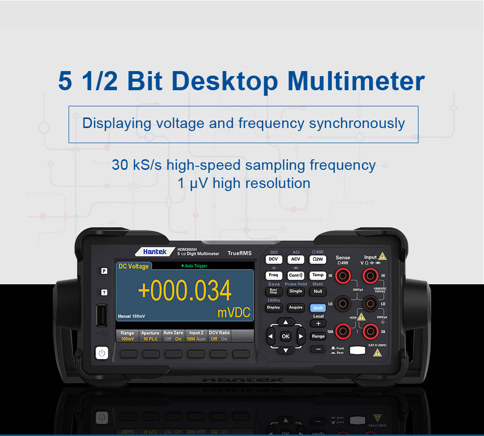 1/2 6 1/2 True RMS Digital Multimeter Dual Display 30,000rdgs/s Reading Rate + 10,000 Memory Desktop Multitester HDM3055 HDM3055A HDM3065 HDM3065B