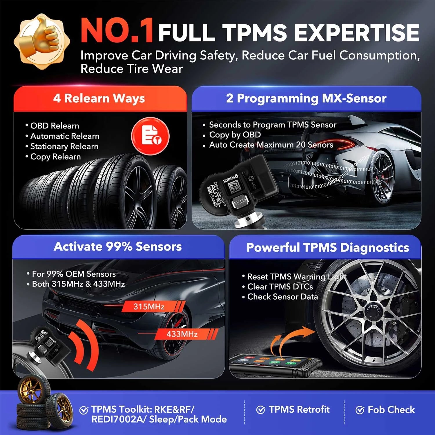 Diagnostic Tool 10 Android 8-Inch Screen 16MP Camera CAN FD DoIP TPMS Solution 3000+ Active Tests 36+ Reset Functions